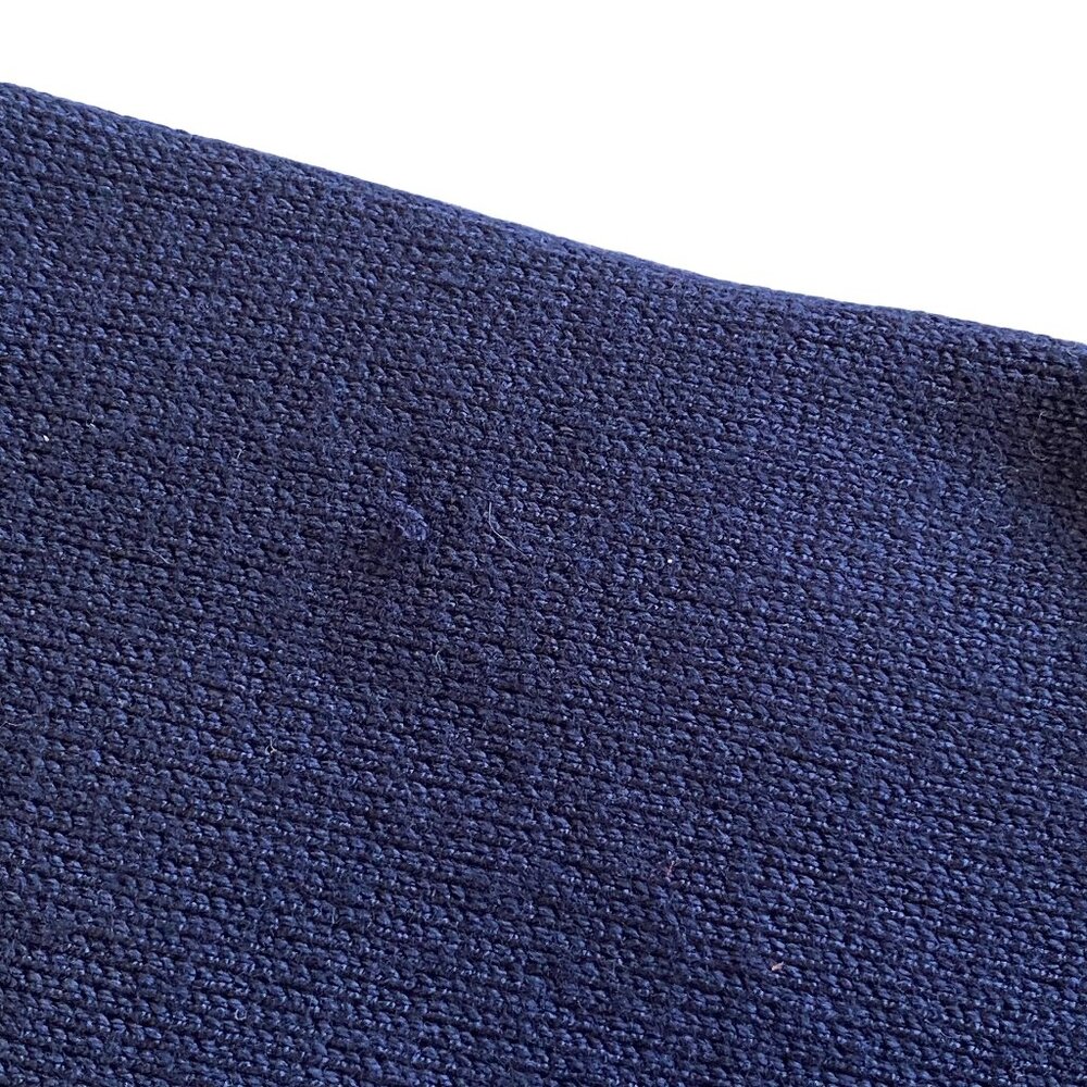 JOSEPH A. Navy Blue Rayon Fringe Hem Open Cardigan High-Low Sweater S - Picture 6 of 15